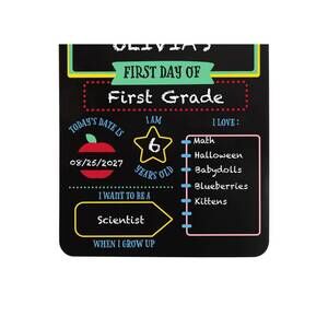 NEW PEARHEAD kid's double-sided first & last day of school chalkboard sign in bl